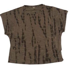 Calia Stylish Brown Patterned Women's Top Loose Fit Small